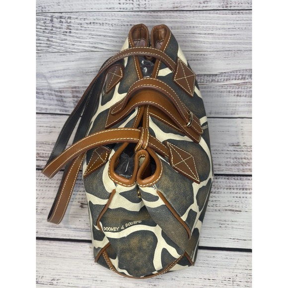 Dooney & Bourke Giaraff Animal Print Canvas Tag Tote Shoulder Bag Purse - Picture 5 of 16